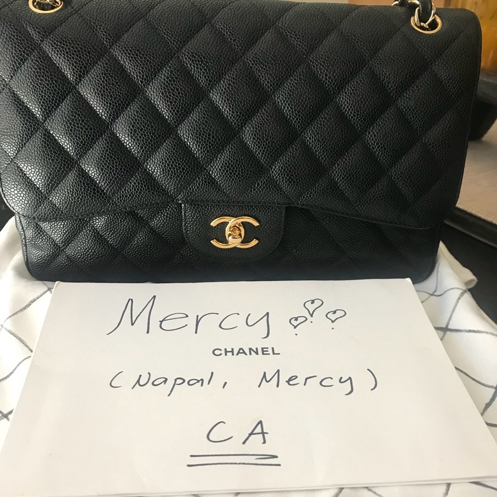 SOLD !!! Chanel Black Jumbo Double Flap Caviar GHW - Picture 2 of 8
